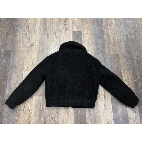 Garage Black Sherpa Cropped Fleece Jacket Size XS5 - Picture 6 of 7